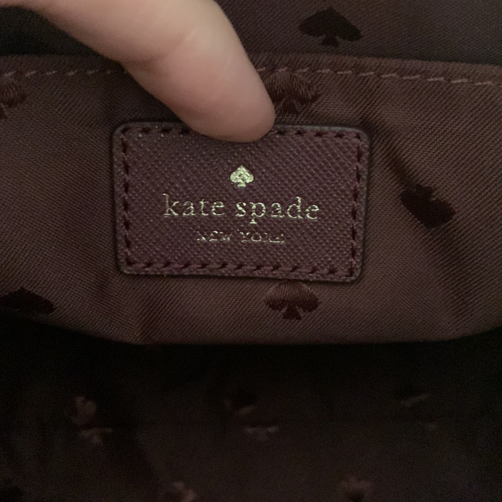 Kate Spade Burgundy and Pink Glitter Crossbody Bag - Picture 8 of 9